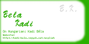 bela kadi business card